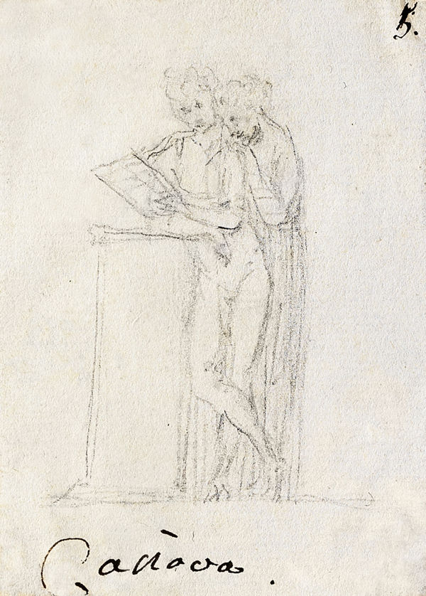 ANTONIO CANOVA, TWO FEMALE FIGURES STANDING, EMBRACING AS THEY READ, CIRCA 1797-1799