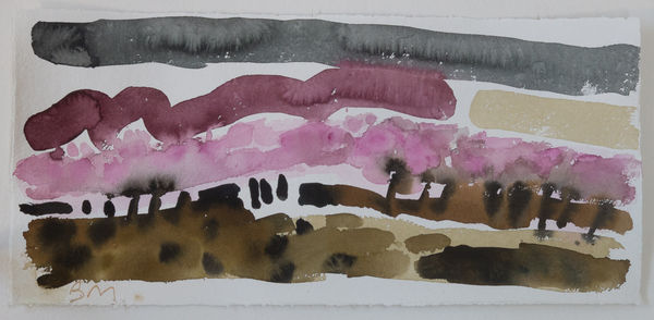 Blossom Autanne Watercolour On Khadi Paper 28X59Cm