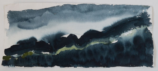 Mist In The Valley Watercolour On Khadi Paper 28X59Cm