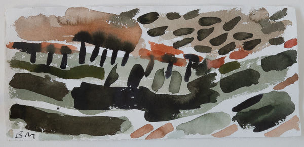 Path To Col De Bedon Watercolour On Khadi Paper 28X59Cm