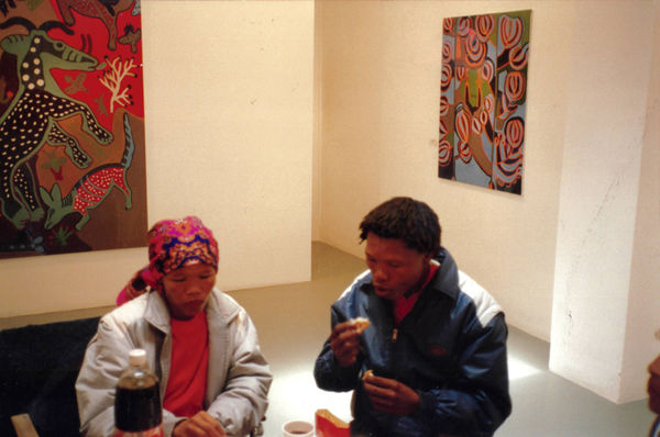Dada and Thamae Kaashe at the Rebecca Hossack Art Gallery in London, 1993