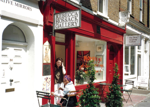 Dada painting outside the Rebecca Hossack Art Gallery in London, 1993