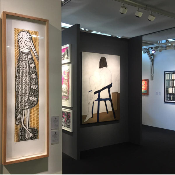 Aboriginal art, non western art and western art on display at the Rebecca Hossack Art Gallery pop-up at London Art Fair 2020