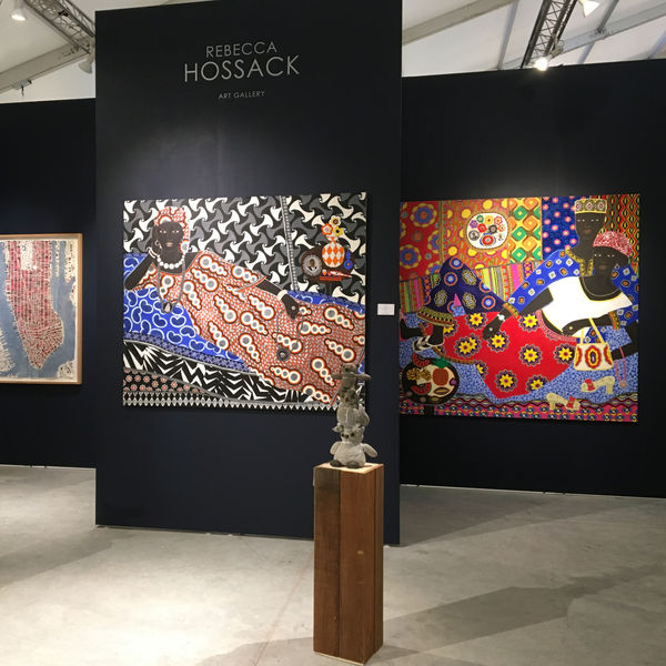 Aboriginal art on display at the Rebecca Hossack Art Gallery pop-up at CONTEXT Art Miami 2019