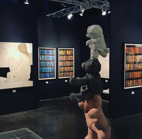 Contemporary art on display at the Rebecca Hossack Art Gallery pop-up at Texas Contemporary 2019