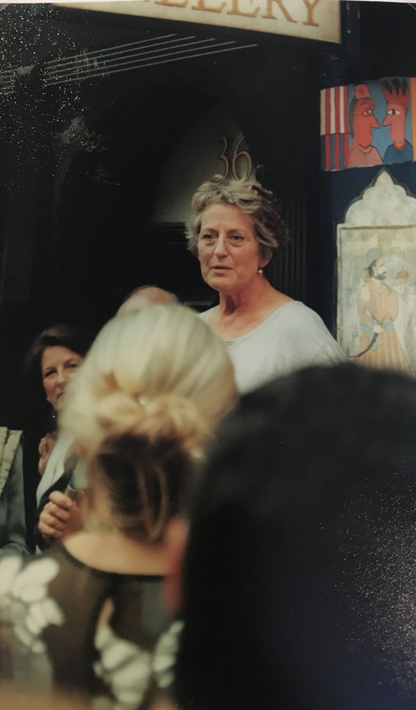 Germaine Greer speaking at the Rebecca Hossack Art Gallery