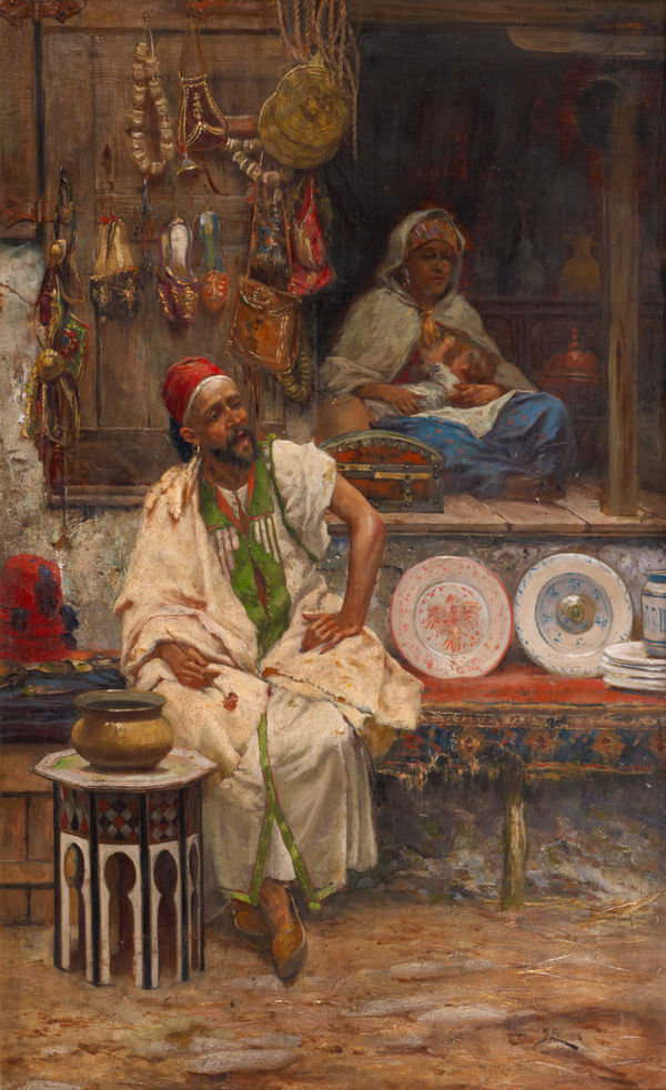 José Echena (1844-1912), “An Oriental Bazaar” by José Echena