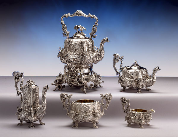 Gustave Odiot, A French silver tea and coffee service, by Gustave Odiot, Paris, date circa 1870