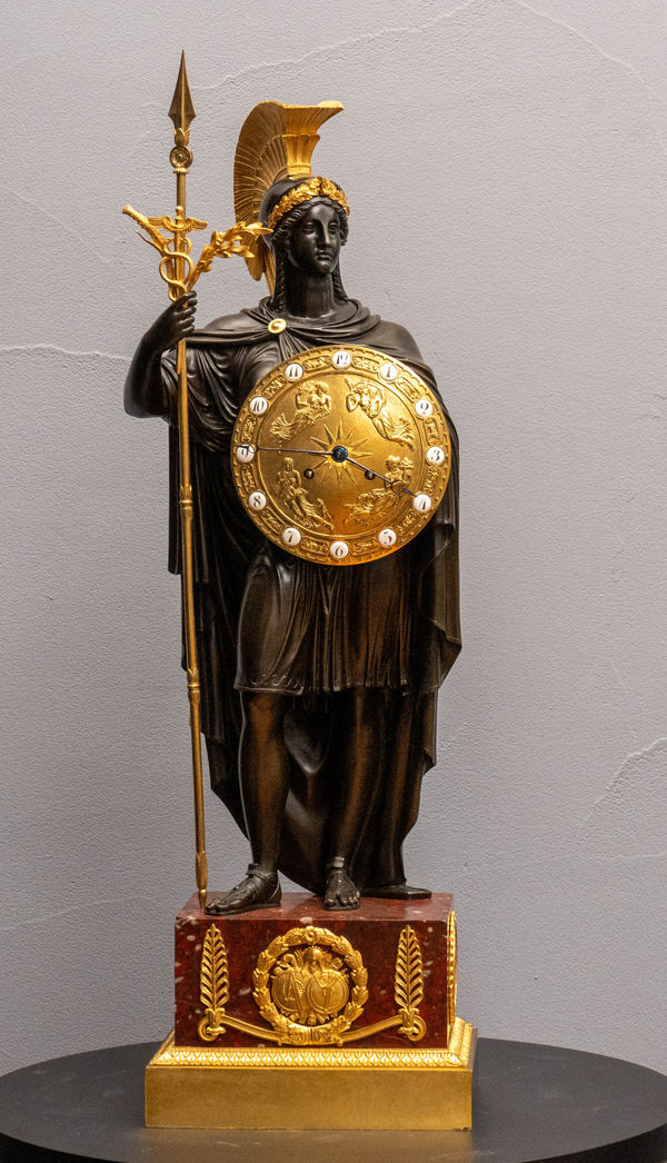 Gérard-Jean Galle (attributed to), A late Empire mantel Clock representing Pallas Athena attributed to Gérard-Jean Galle, Paris, date circa 1820