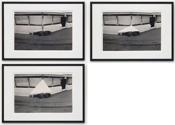 Valie EXPORT 1940 Drei Figurationszeichen Drei Körperkonfigurationen (Three Characters Figuration Three Bodies Configuration), 1972/1976 Set of three gelatin silver prints Each: 36.5 x 55 cm Edition 3 of 3