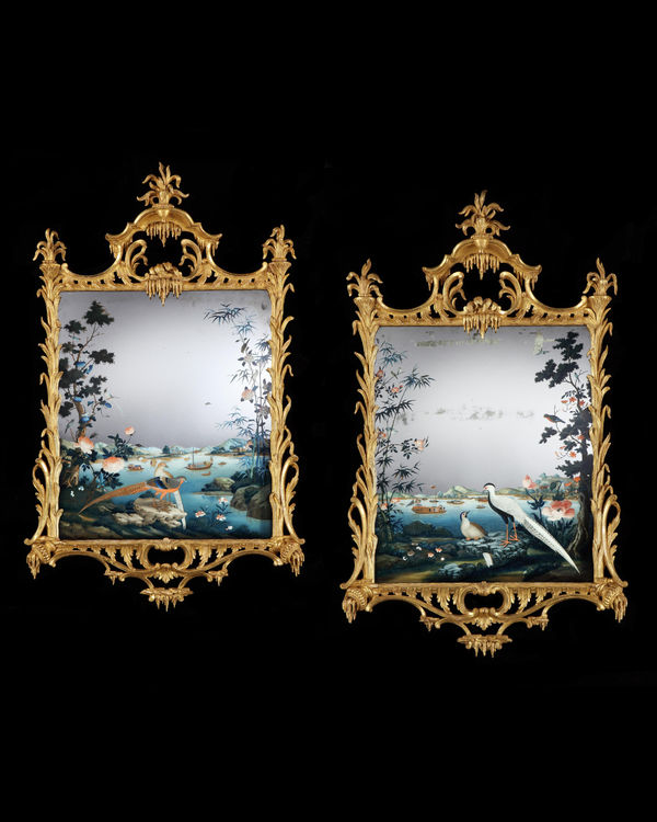 THE H. J. JOEL MIRROR PAINTINGS, The mirror paintings: Chinese export, circa 1765 The frames: modern, 20th century.