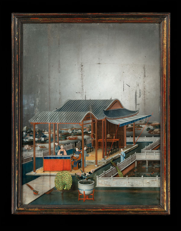 THE CLERISSEAU MIRROR PAINTING, Chinese, circa 1770
