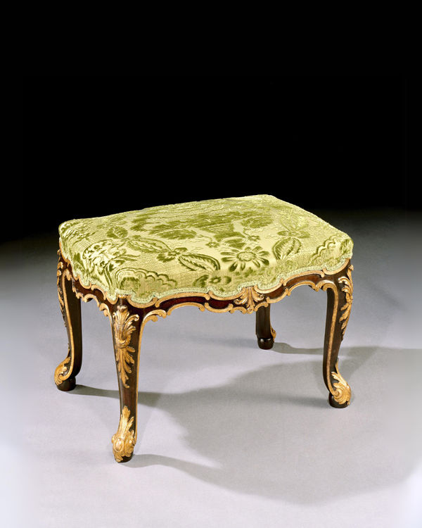 A GEORGE II STOOL ATTRIBUTED TO WRIGHT AND ELWICK