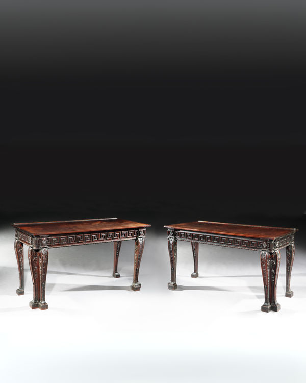 THE 1ST EARL OF ALDBOROUGH'S MAHOGANY SIDE TABLES, Irish, circa 1755