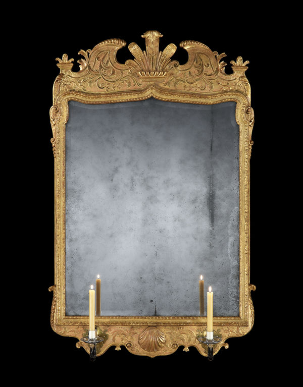 A GEORGE I GESSO MIRROR GIRANDOLE BY JAMES ARBUTHNOT