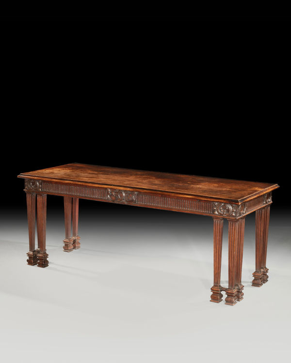 A GEORGE II MAHOGANY SIDE TABLE