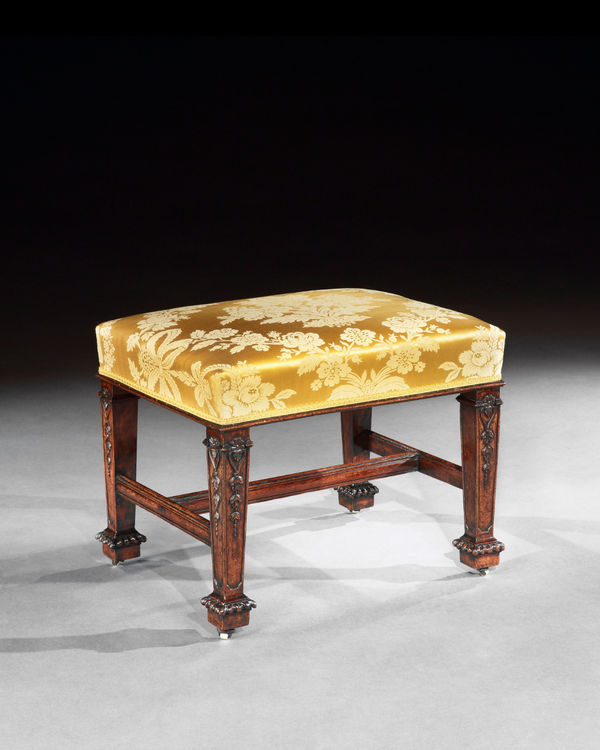 A GEORGE II MAHOGANY STOOL, English, circa 1755