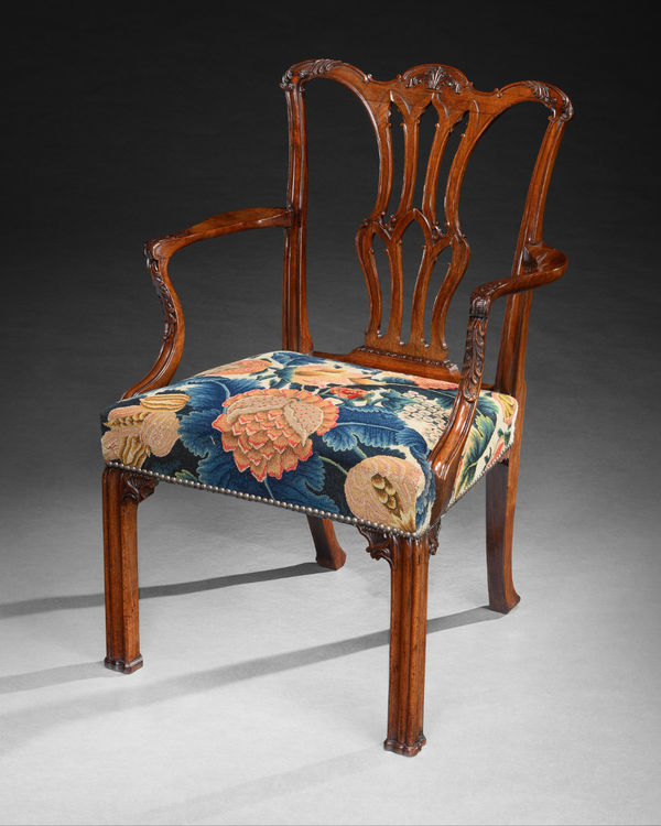 A GEORGE III MAHOGANY ARMCHAIR, English, circa 1765