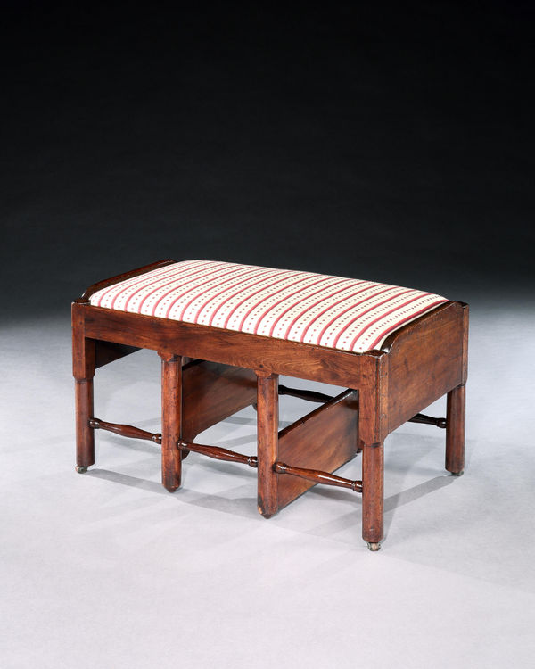 A GEORGE II MAHOGANY STEP STOOL