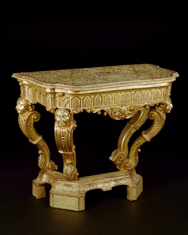 A GEORGE I GESSO CONSOLE TABLE ATTRIBUTED TO JAMES MOORE, English, circa 1720