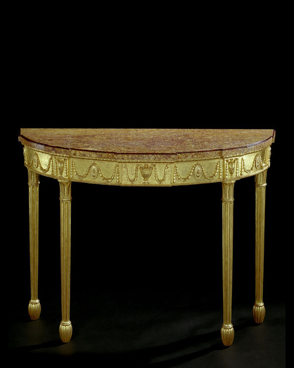 A GEORGE III GILTWOOD SIDE TABLE, English, circa 1790