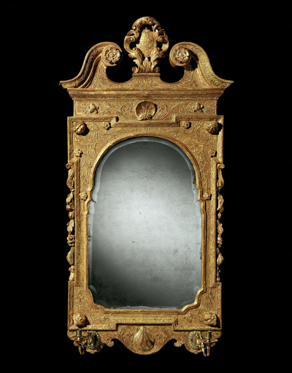 A GEORGE II GILTWOOD MIRROR, English, circa 1730