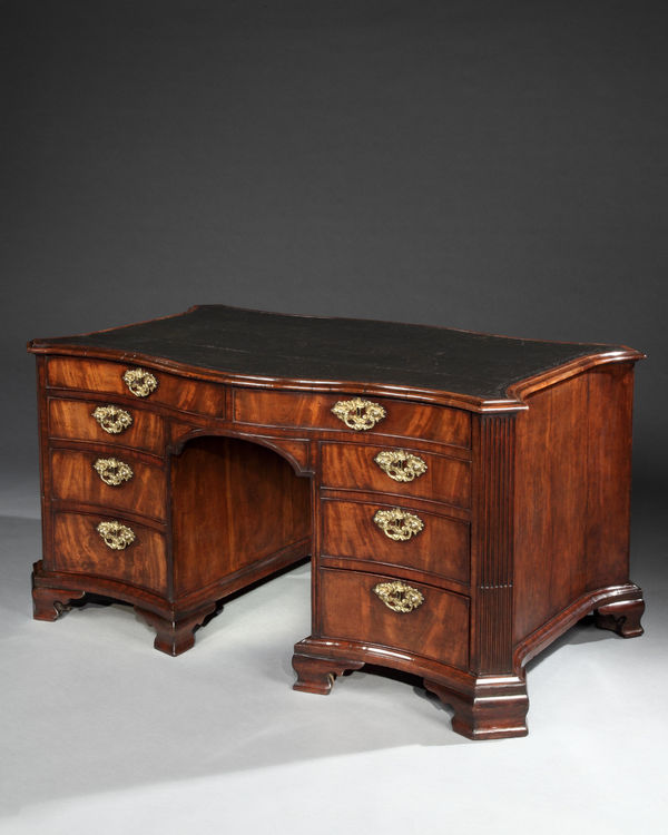 A GEORGE III MAHOGANY PARTNERS' DESK, English, circa 1765