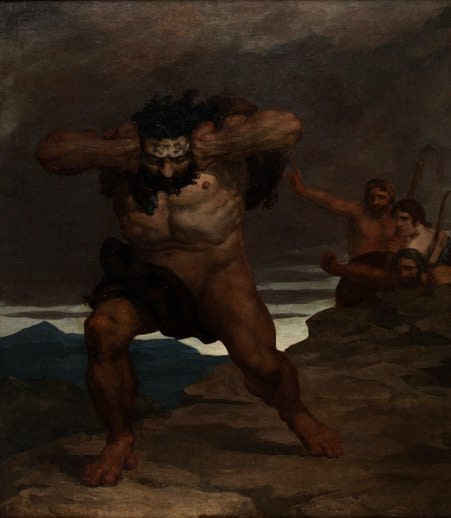 David Scott RSA (1806-49) Cain Degraded - "A fugitive and a vagabond shalt thou be on the earth"(Genesis IV) oil on sackcloth, 1831, 183.0 x 163.0cm RSA Diploma Collection (Deposited 1831) 1993.356