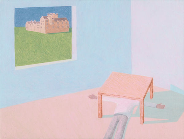 Alex Gibbs, Man Under a Table with Castle, 2010