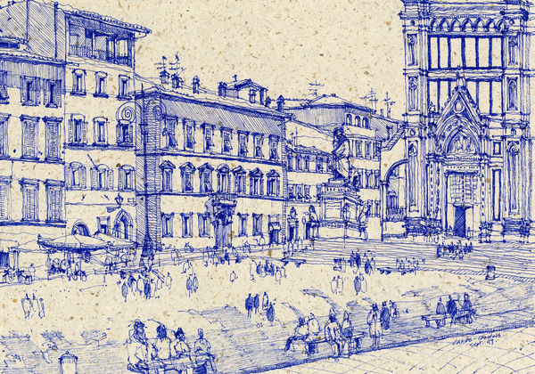 Isabelle Camps-Campins, Piazza, S. Croce, Florence, 1996