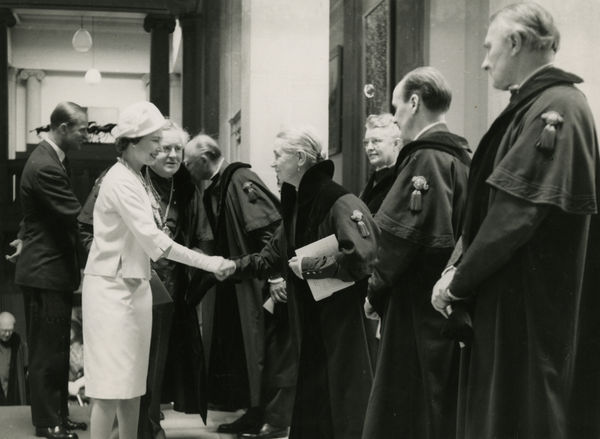 The Queen shakes hands with Anne Redpath RSA, 1961.