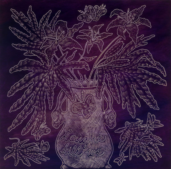 Artwork Image: Richard Armendariz, Laught Till We (Couldn't Breathe), 2020, Carved oil on birch plywood, 24 x 24"