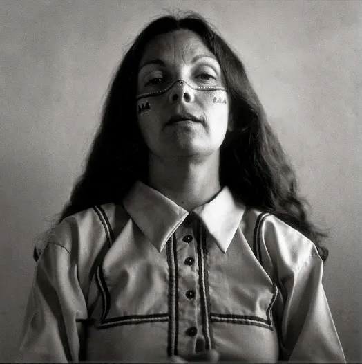 Graciela Iturbide, Autorretrato con los Indios Seris, Desierto de Sonora, México, 1979, Silver Gelatin Print, 20 x 16 in, 50.8 x 40.6 cm