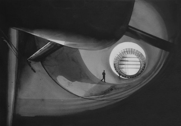 RADENKO MILAK - NASA SECRET SPACE PROGRAM #9, DARK MATTER SERIES - 2018 - WATERCOLOR ON PAPER - 35 X 50 CM