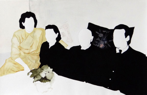 NATALIA OSSEF - SILENCE IN THE LIVING ROOM - 2016 - WATERCOLOR AND GOUACHE ON PAPER - 32,5 X 50,5 CM