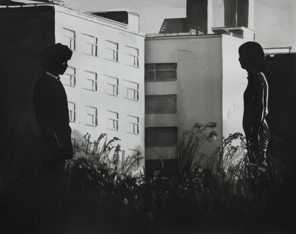 RADENKO MILAK - THE MAN WHO LEFT HIS WILL ON FILM (NAGISHA OSHIMA, 1970) - 2016 - WATERCOLOR ON PAPER - 30 X 40 CM