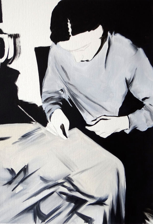 NATALIA OSSEF - A CLOSER LOOK - 2016 - OIL ON PAPER - 34,5 X 27,4 CM