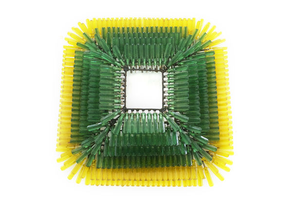 Prageeth Manohansa Chromatic I Screwdrivers on metal frame 71 x 71 x 18 cm 28 x 28 x 7 1/8 in