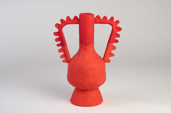 Daniel Gordon, Red Vase With Handles, 2024