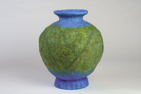 Daniel Gordon, Wide Vessel in Blue and Rust, 2024