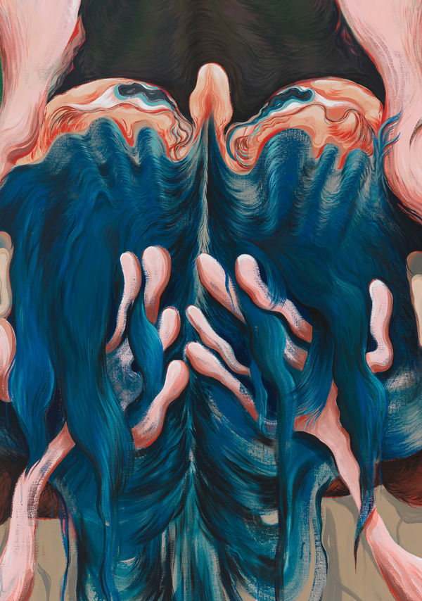 Bridget Mullen Spiral's Rules, 2022 Flashe on linen 76 x 50 in 193 x 127 cm