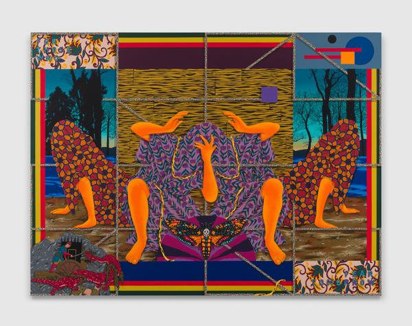 Amir H. Fallah, “For Those Who Fear Tomorrow,” 2022. Acrylic on canvas. (Amir H. Fallah/Nazarian Curcio)