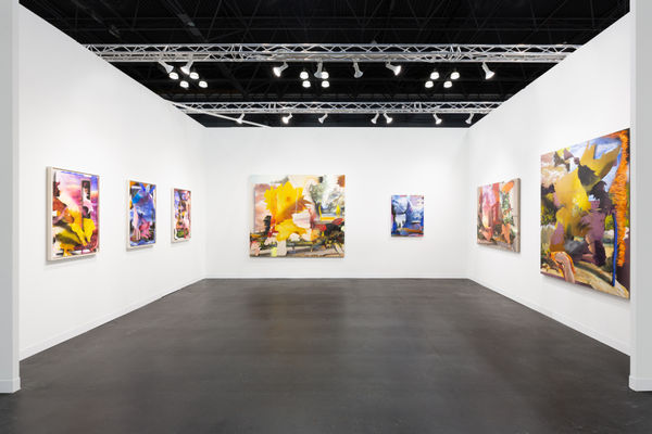Installation view of Annie Lapin Booth P34 at The Armory Show, Javits Center, New York City