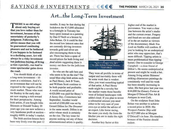 The Phoenix | Art.. the Long-Term Investment , Savings & Investments