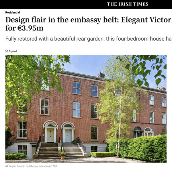 Elegant Victorian pile on Raglan Road for €3.95m, featuring work by Solomon Artist Margo Banks