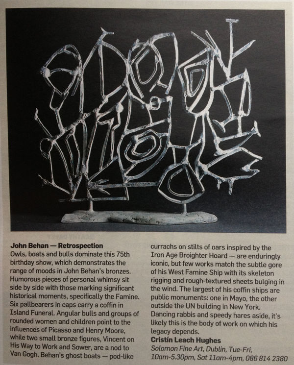 JOHN BEHAN: Retrospection, Sunday Times Review by Cristín Leach Hughes