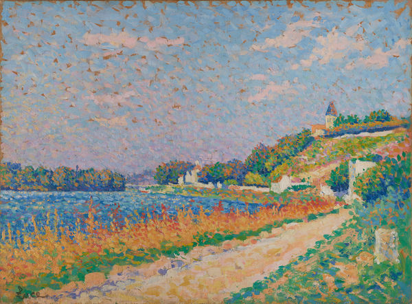 Maximilien Luce La Seine à Herblay, c.1890 Oil on paper laid on board 26 x 36 cm 10 1/4 x 14 3/16 inches Signed lower left