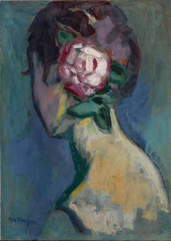 Kees Van Dongen Femme à la rose, c.1925 Oil on canvas 46 x 33 cm 21 ¼ x 25 5/8 inches Signed lower left van Dongen