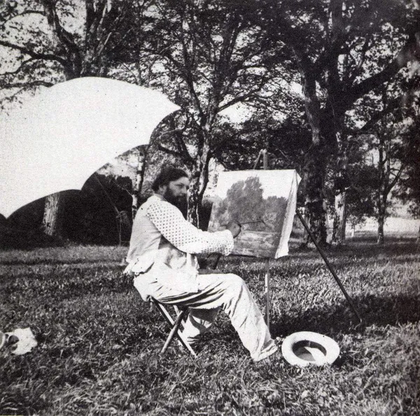 Gustave Courbet painting en plein air in Saintonge