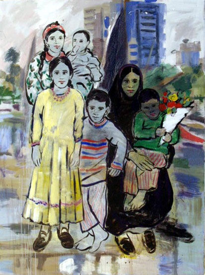 Family By The Nile 140X160Cm